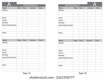 Dietitian Client Data Log Book Manuscript, Size 6 x 9 inches