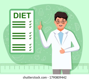 Dietitian consultation. Concept of healthy eating, personal diet or nutrition plan from dieting expert