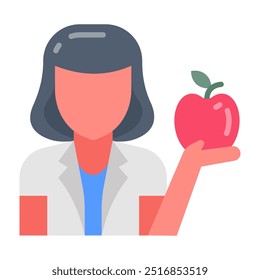 Iconos planos del dietista, Ilustración vectorial