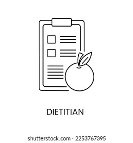 Dietitian line icon in vector, illustration of medical profession.