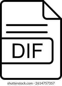 DIF File Format Line Vector Icon Design