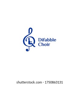 Difabble Choir / Sing / Music Logo Design Vector
