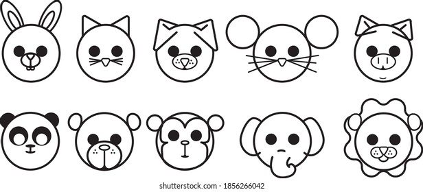 diferent cute animal icons, vector