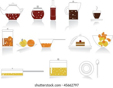 Diferent tableware in the kitchen