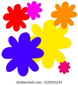 Diferentes colours flowers vector illustration 