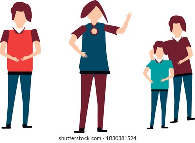 Diferrent people: two women and a mother with son.