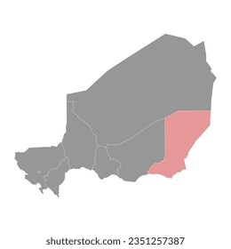 Diffa region map, administrative division of the country of Niger. Vector illustration.