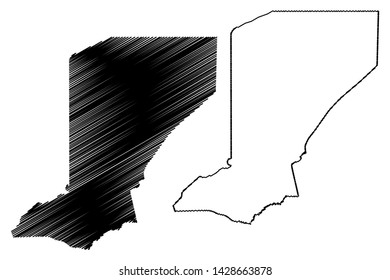 Diffa Region (Regions of Niger, Republic of the Niger) map vector illustration, scribble sketch Diffa map
