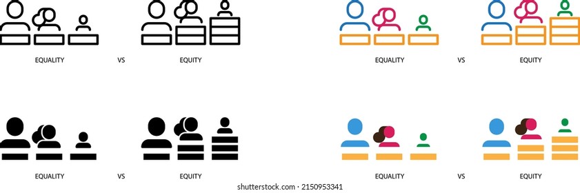 The Difference Between  Equality And Equity. Icon