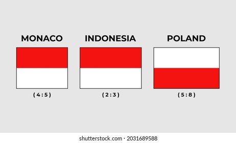 Difference Between Flag Indonesia Poland Monaco Stock Vector (Royalty Free)  2031689588 | Shutterstock