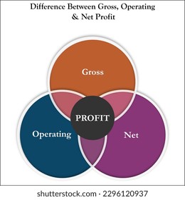 Difference between Gross, Operating and Net Profits in an Infographic template