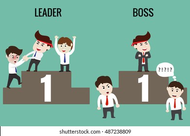 The difference between leader and boss, template