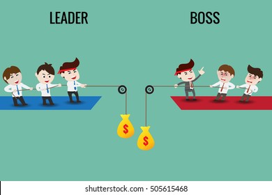 The difference between leader and boss, template