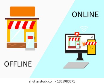 Difference between physical store and online commerce