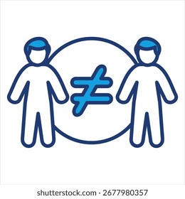 Ilustração do vetor do ícone azul da diferença