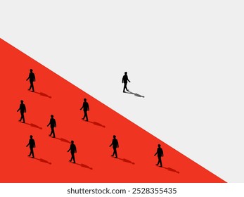 Diferença. Empresário se afasta da multidão