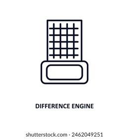 difference engine outline icon.  Thin line icon from artificial intellegence and future technology collection. Editable vector isolated on white background