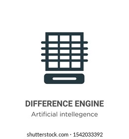 Difference engine vector icon on white background. Flat vector difference engine icon symbol sign from modern artificial intellegence and future technology collection for mobile concept and web apps 