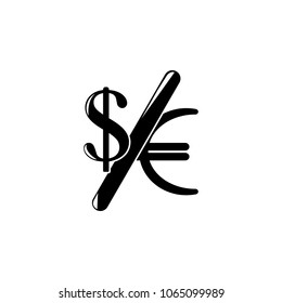 difference euro dollar icon. Element of finance illustration. Premium quality graphic design icon. Signs and symbols collection icon for websites, web design, mobile app on white background