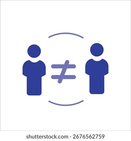 ícones de diferença. vetor colorido simples