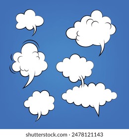 Difference types of comic speech bubbles set, dialogue box, quotes box, text box, talk, chat box, conversation