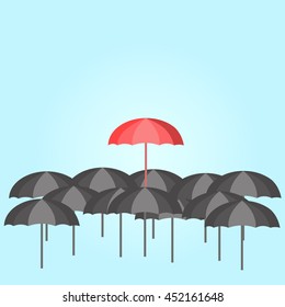 Difference umbrella that show success concept, vector