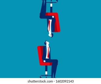 Differences Between Human. Concept Business Person Vector Illustration, Watching, Upside Down