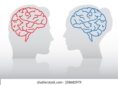 Differences between man and woman concept