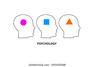 Differences thinking  symbol. Psychology logo.