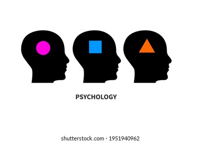 Differences thinking  symbol. Psychology logo.