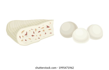 DifferenDifferent Cheese as Dairy Product Made from Milk Vector Sett Cheese as Dairy Product Made from Milk Vector Set