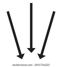 Diferentes 3 iconos de flechas negras, conjunto de Vector. Elementos Abstractas para infografía de negocios.  Ilustraciones de Web o poligrafía Diseño. Elementos de diseño de Ilustración vectorial.