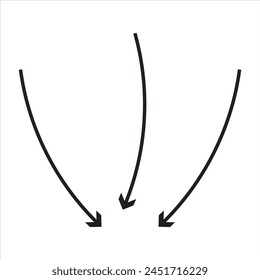 Diferentes 3 iconos de flechas negras, conjunto de Vector. Elementos Abstractas para infografía de negocios.  Ilustraciones de Web o poligrafía Diseño. Elementos de diseño de Ilustración vectorial.