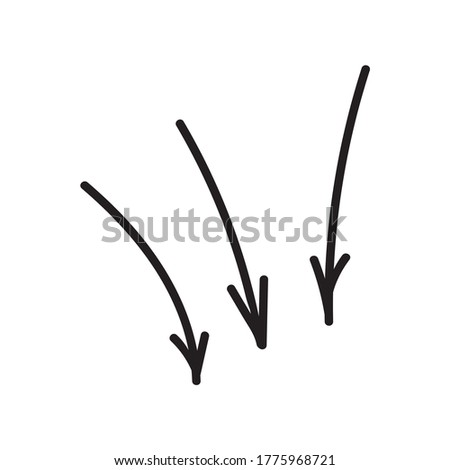 Different 3 black Arrows icons, vector set. Abstract elements for business infographic. Up and down trend. Illustrations for Web or polygraphy Design.