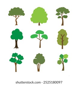 different  9 pic  trees with in  vector  collection