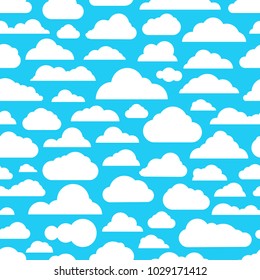 Different abstract cartoon clous seamless pattern