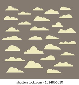 Different abstract clouds vector set