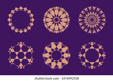 Different abstract geometric design element set. Vector illustration.