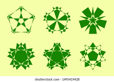 Different abstract geometric design element set. Vector illustration.