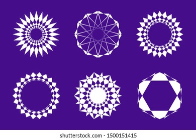 Different abstract geometric design element set. Vector illustration.