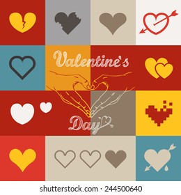 Colección de iconos de corazón abstractos diferentes. Tarjeta de felicitación de San Valentín