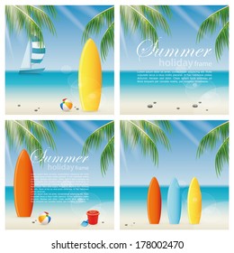 different abstract summer holiday vacations background with special objects