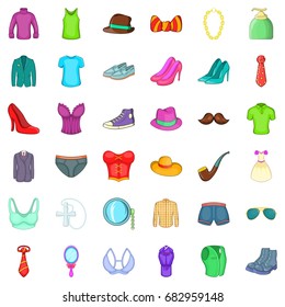 Different accessories icons set. Cartoon style of 36 different accessories vector icons for web isolated on white background