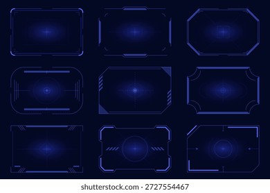 Different Aim Frame Screens Set Digital User Interface Good for Game. Vector illustration of UI Template