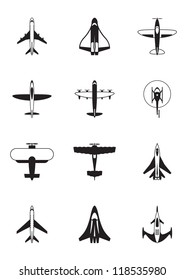 Different aircrafts - vector illustration