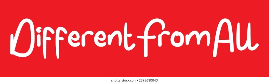 different from all text on red background.