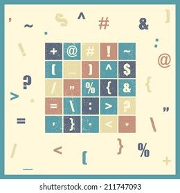 Different alphabet symbols. vector illustration. 