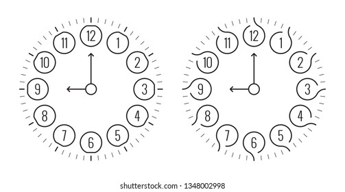 Different Analog Clock Symbol Set Stock Vector (Royalty Free ...