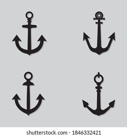 different anchors set icon,symbol and vector,Can be used for web, print and mobile