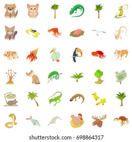 Different animal icons set. Cartoon style of 36 different animal vector icons for web isolated on white background